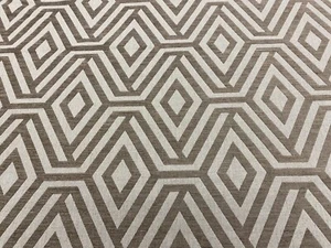 Larsen Chic Geometric Weave Upholstery Fabric- Mossy / Bark 1.60 yds L9157-04 - Picture 1 of 4