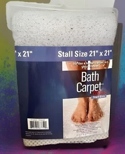 Bath Carpet Ultra Shower Stall Mat with Anti-Slip Backing in Clear 21x21” NWT B9 - Picture 1 of 5