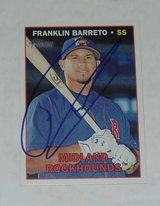 FRANKLIN BARRETO SIGNED AUTO'D 2016 TOPPS HERITAGE MINORS CARD #206 OAKLAND A'S - Picture 1 of 1