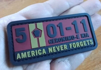 MILSPEC MONKEY GERONIMO EKIA 5-01-11 Tactical PVC Hook Backing Military Patch