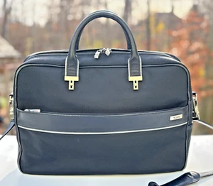 Tumi Elements Computer Laptop Briefcase Strap Black w Red Interior Multi Pockets - Picture 1 of 24