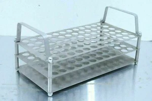 1X - Stainless Steel Laboratory Test Tube Holder Metal Rack, 72x Vials 5/8" I.D. - Picture 1 of 5