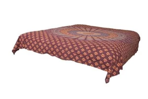 Hippie Maroon Orange Mandala Tapestry Bohemian Wall Hanging Throw Dorm Decor - Picture 1 of 5