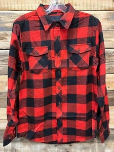 Jordan Craig Mens' Long Sleeve Plaid Button Flannel Red Shirt (2517) C3(A463T) - Picture 1 of 3
