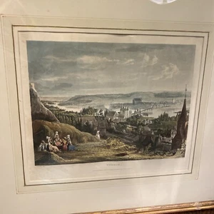 Antike "Vernon" Radierung Aquatinta 1821 J. Gendall / Ackermanns Ansichten auf die Seine - Bild 1 von 11