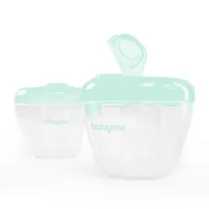 Sicherer Babyono Milchpulverbehälter | Ideal für Unterwegs | BPA-Frei | Weiß-Grü - Bild 1 von 3