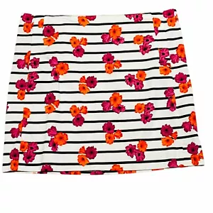 J Crew gonna a matita floreale donna 8 righe dritta mini bianca viola arancione - Foto 1 di 5