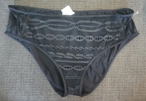 Becca Black Boho Chic Crochet Lace Retro Hipster Bikini Bottoms Size XXL - Picture 1 of 4
