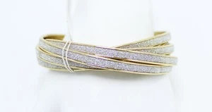 New 6 Piece Gold Innerlocked Glitter Bangle Bracelet nwt #B1094 - Picture 1 of 2