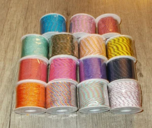 20 Meter auf Rolle PES Kordel 2mm - Segeltau Schmuckkordel Multicolour-15 Farben - Picture 1 of 16