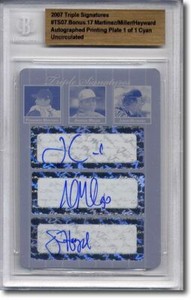 Fernando Martinez *Andrew Miller * JASON HEYWARD Autograph Rookie Auto Plate 1/1