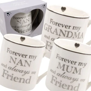 Heart To Home White China Mug Cup 3 Designs Nan Grandma Mum L&P - Picture 1 of 15