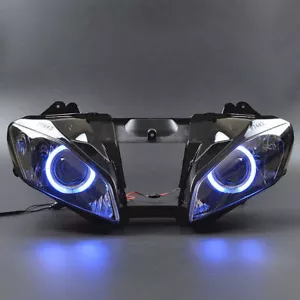Headlight Assembly Blue Angel Eye Projector HID Kits For Yamaha YZF R6 #2008-15 - Bild 1 von 16