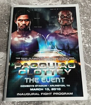 2010 Manny Pacquiao vs Joshua Clottey Official Program Boxing PacMan TOP RANK - Image 1 of 4