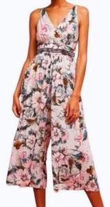 Mono Anthropologie PLENTY Tracy Reese Floral Cuello en V Pierna Ancha XS - Imagen 1 de 10