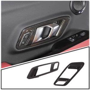 2PCS Carbon Fiber ABS Inner Door Handle Cover Trim Fits Toyo*ta Supr@ A90 19-22 - Picture 1 of 10