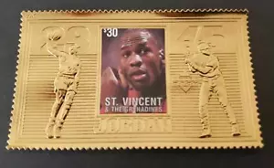 St. Vincent - Michael Jordan, Basketball NBA Chicago Bulls - Gold Stamp - MNH - Picture 1 of 1