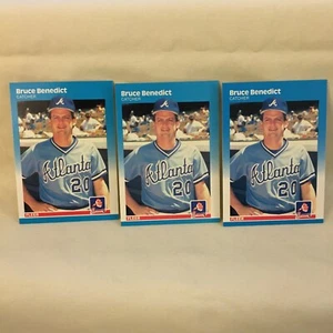 1987 Fleer Baseball Cards, three cards of BRUCE BENEDICT #512, Atlanta Braves - Picture 1 of 6