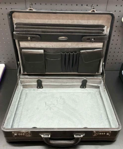 Samsonite Bonded Leather Attache, Black, One Size - Picture 1 of 8