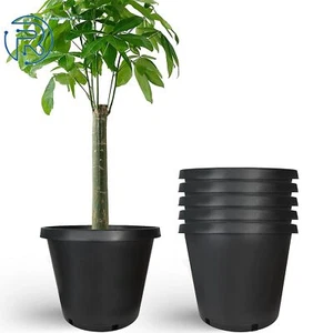 15gal Heavy Duty Premium Black Plastic Nursery Plant Container Garden Pot 5 Pcs - Picture 1 of 12