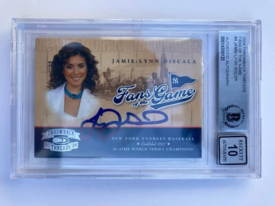 Jamie-Lynn Sigler Discala Signed 2004 Donruss Throwback Threads Card BAS Auto 10 - Image 1 of 2