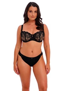 FANTASIE PORTIA BLACK UNDERWIRE BALCONY BRA & BRAZILIAN BRIEF SET 30F / 8F - Picture 1 of 1