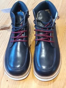 NEW Joules Boys Stomper Lace Up Boots blue leather size junior UK 2 - Picture 1 of 11