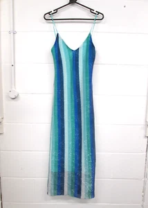 ZARA Green & Blue Sequin Embellished Midi Bodycon Dress Ladies Size S BNWT - Picture 1 of 5