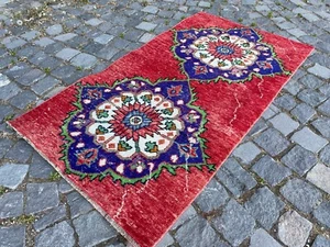Turkish Antique rug Bohemian Area rug Oushak rug Vintage Rug Handmade wool rug - Picture 1 of 10