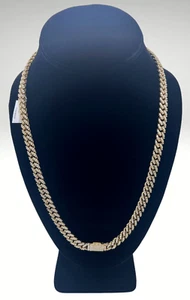 11.00 CTW Diamond Miami Cuban Link Gold Chain 10KYG - Picture 1 of 10