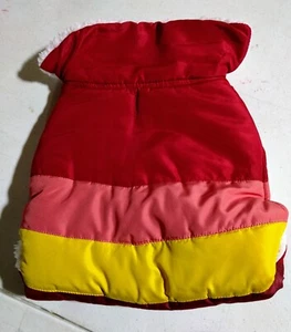 NEW LAKE & TRAIL STRIPE DOG SKI JACKET COAT APPAREL RED MEDIUM WINTER - Picture 1 of 3