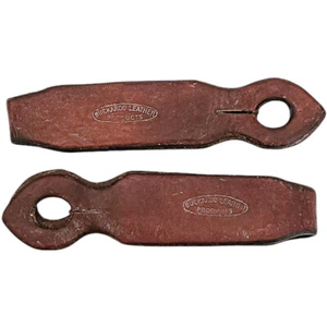 Pair of Buckaroo Leather Products USA Rein Slobber Straps Snaffle Bit Connector - Picture 1 of 5