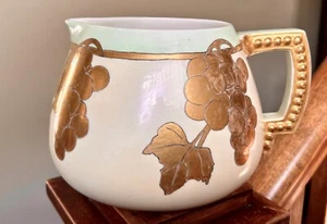 American Belleek Ceramic Art Company Artist Signed 8-18-1910 Cider Pitcher Jug - Picture 1 of 7