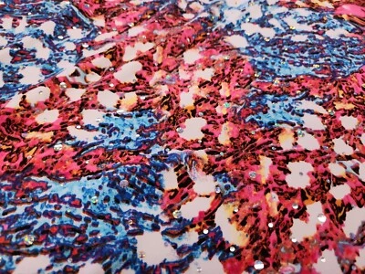 Sparkle  Knit Fabric Pop Circles Jersey Silver Dots  Boho Bling   By the Yard    - Image 1 of 4