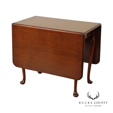 Sutcliffe of Todmorden Queen Anne Style English Oak Drop-Leaf Table Cover