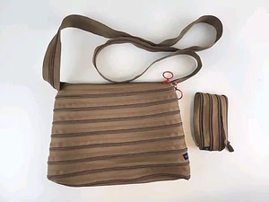 Zip It Shoulder/Cross Body Bag Olive Army Green with Orange Thread & Coin Purse - Picture 1 of 11