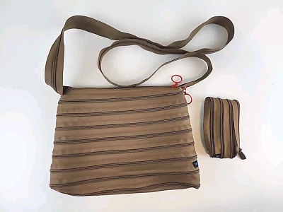 Bolso Bandolera/Hombro con Cremallera Verde Oliva Ejército con Hilo Naranja y Monedero Foto 1 de 4