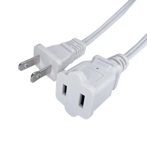 Cable de extensión de 3 pies 2 puntas pequeño toma de corriente ahorro cable de extensión de alimentación interior blanco... - Imagen 1 de 6