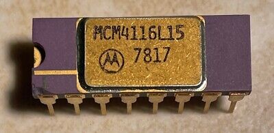 Motorola MCM4116L15 4116 16K Dynamic RAM - Vintage Gold - Rare ! • 14.99$