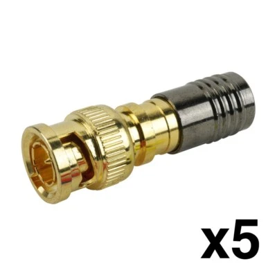 Construct Pro 75 Ohm BNC Male Compression Connector for RG6 (Bag of 5) - Image 1 of 4