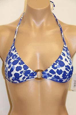 NWT Milly Cabana Swimsuit Bikini Bra Top Sz XS Lapis White Halter - Image 1 of 4