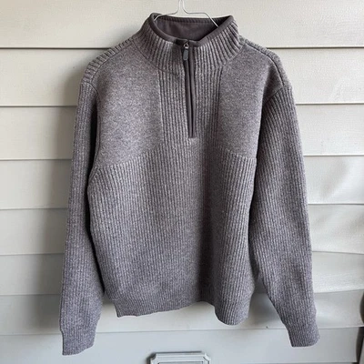 LL Bean Men's Waterfowl Sweater Merino Wool Windstopper Lined 1/4 Zip Goretex S - Image 1 of 4