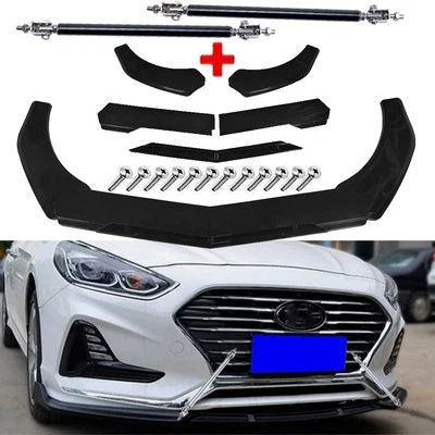 Front Bumper Lip Splitter Spoiler Glossy /Black Body Kit For Hyundai Sonata - Image 1 of 4