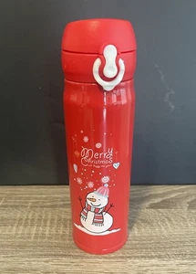 500ml Weihnachten Thermoskanne Edelstahl Vakuum mit Schneemann Design. NEU - Bild 1 von 7