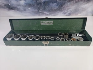 VTG S-K Tools mostly - 17 + 1  Piece Socket Set in Metal Box, Made In USA, Japan - Bild 1 von 24