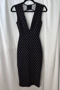 Vestido ajustado geométrico para mujer Lovely Day negro y marrón  - Imagen 1 de 8