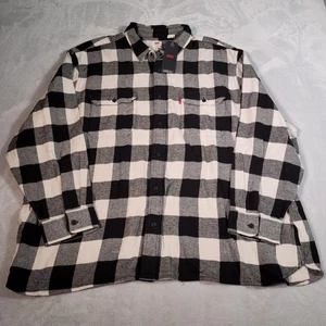 Levi's Hemd Herren 3XL schwarz weiß Büffel Karo kariert lockere Passform Knopfleiste neu mit Etikett - Bild 1 von 13