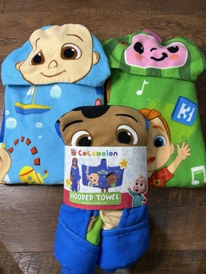 Cocomelon Juego de 3 Toallas con Capucha para Niños 24x 50 pulgadas Acogedor y Divertido Azul Verde Foto 1 de 4