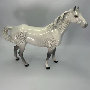 Beswick Swish Tail Horse Rare Early Vintage Dapple Grey Gloss Model No. 1182 - Picture 1 of 20