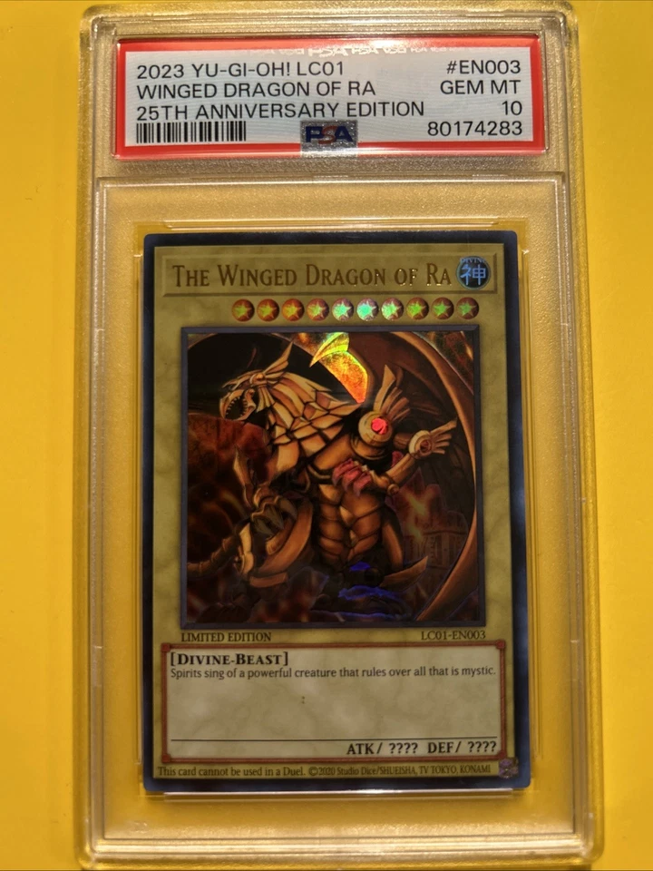 YuGiOh THE WINGED DRAGON OF RA #LC01-EN003🔥PSA 10🔥LIMITED ED-2023 ULTRA RARE - Image 1 of 4